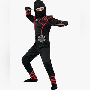 Kids Black and Red Ninja Costume - Classic Stealth Outfit